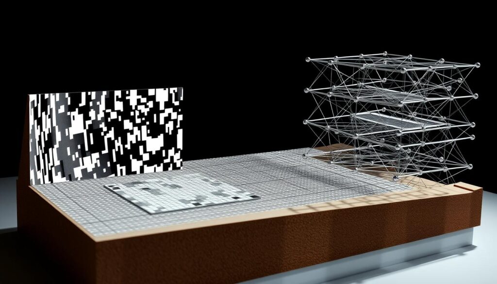 A detailed cross-sectional view of a convolutional neural network operation. In the foreground, a series of convolutional filters systematically scanning an input image, extracting and aggregating relevant features. In the middle ground, the feature maps produced by the convolution process, visualized as a grid of activation patterns. In the background, a simplified neural network architecture, with interconnected layers of neurons, showcasing the flow of information from input to output. The scene is illuminated by a soft, directional light, casting subtle shadows and highlights to accentuate the three-dimensional structure. The overall mood is one of technical sophistication and scientific inquiry, inviting the viewer to explore the inner workings of this powerful deep learning technique.