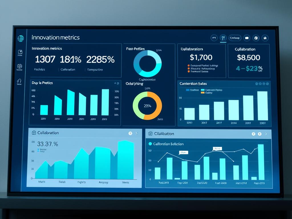 Dashboard showing innovation metrics and KPIs