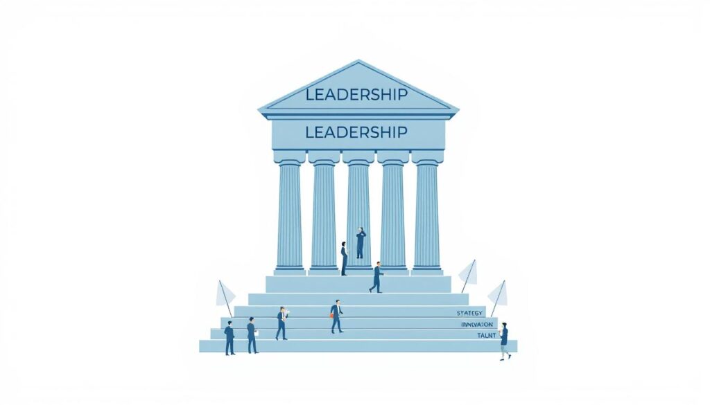 Visual representation of leadership as the foundation of organizational success Visual representation of leadership as the foundation of organizational success