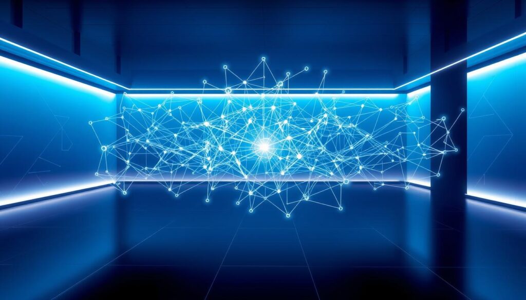 A sleek, futuristic neural network visualization in a minimalist, high-tech setting. The network architecture is depicted as a complex web of interconnected nodes and pathways, pulsing with dynamic energy. The scene is bathed in a cool, blue-tinted lighting, creating a sense of technological sophistication. Subtle gradients and geometric patterns in the background suggest the elegant mathematical underpinnings of the optimization process. The overall impression is one of power, precision, and the relentless forward march of artificial intelligence.