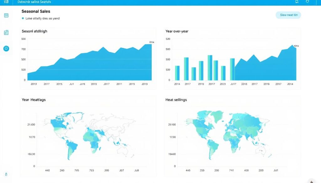 Dashboard showing historical sales data analysis for seasonal demand planning