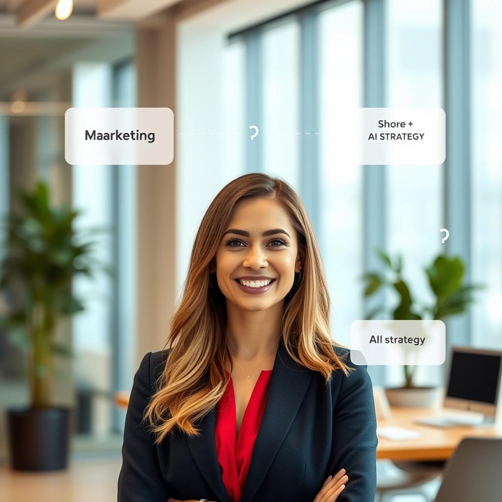 Professional woman representing Sarah's Career GPS journey from marketing to AI strategy