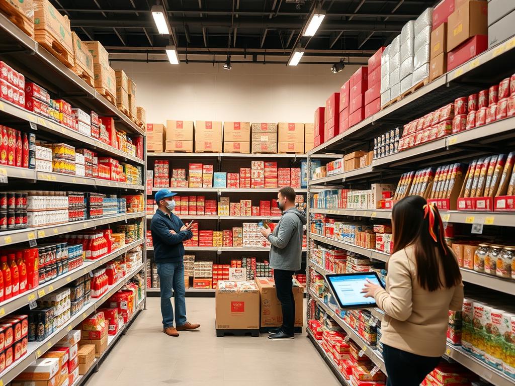 Retail store prepared for seasonal demand with well-stocked shelves for seasonal demand planning