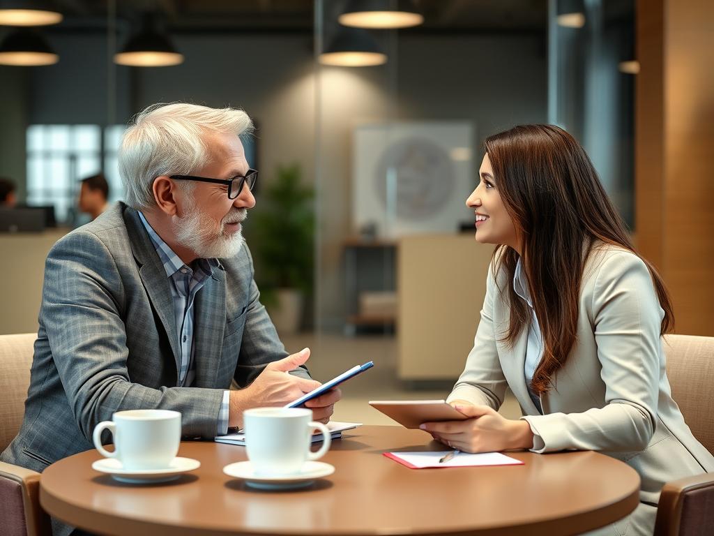 A mentoring session between a leader and a high-potential individual