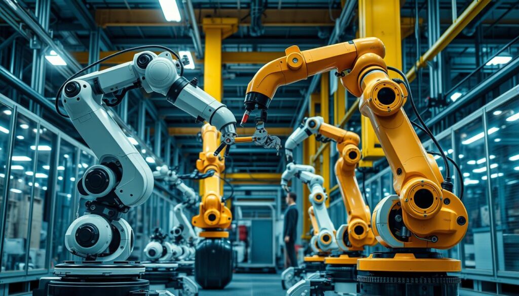 Advanced robotics in a manufacturing facility showing automation trends from McKinsey tech trends 2025