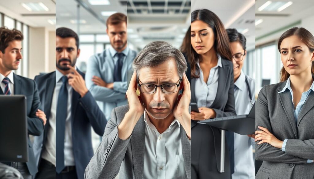 Person making workplace mistakes due to fear of being fired