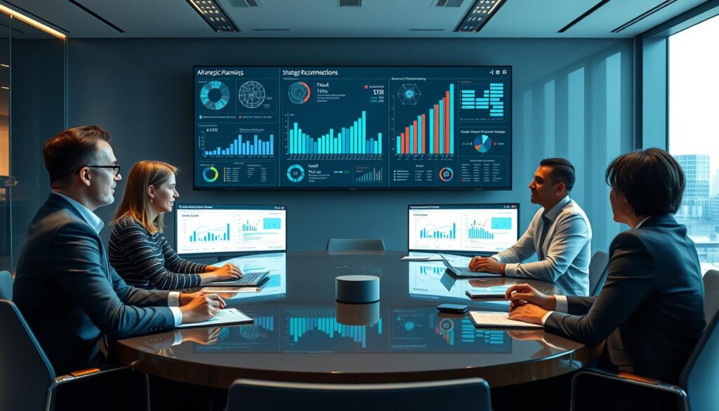 Corporate strategic planning session using AI tools based on MIT xPRO framework