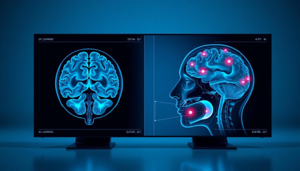 Deep learning applications in healthcare showing medical image analysis