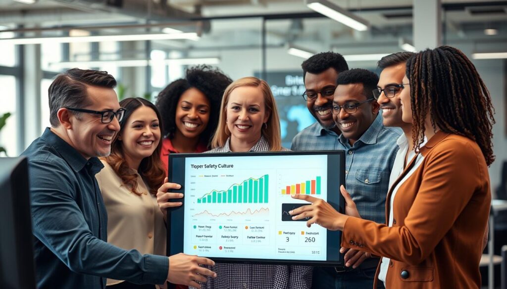 Team celebrating improved safety culture results