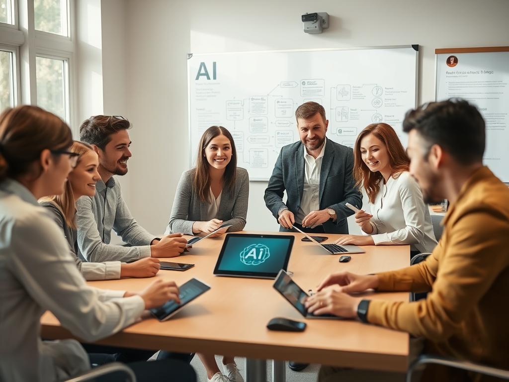 Person engaged in peer learning about AI concepts